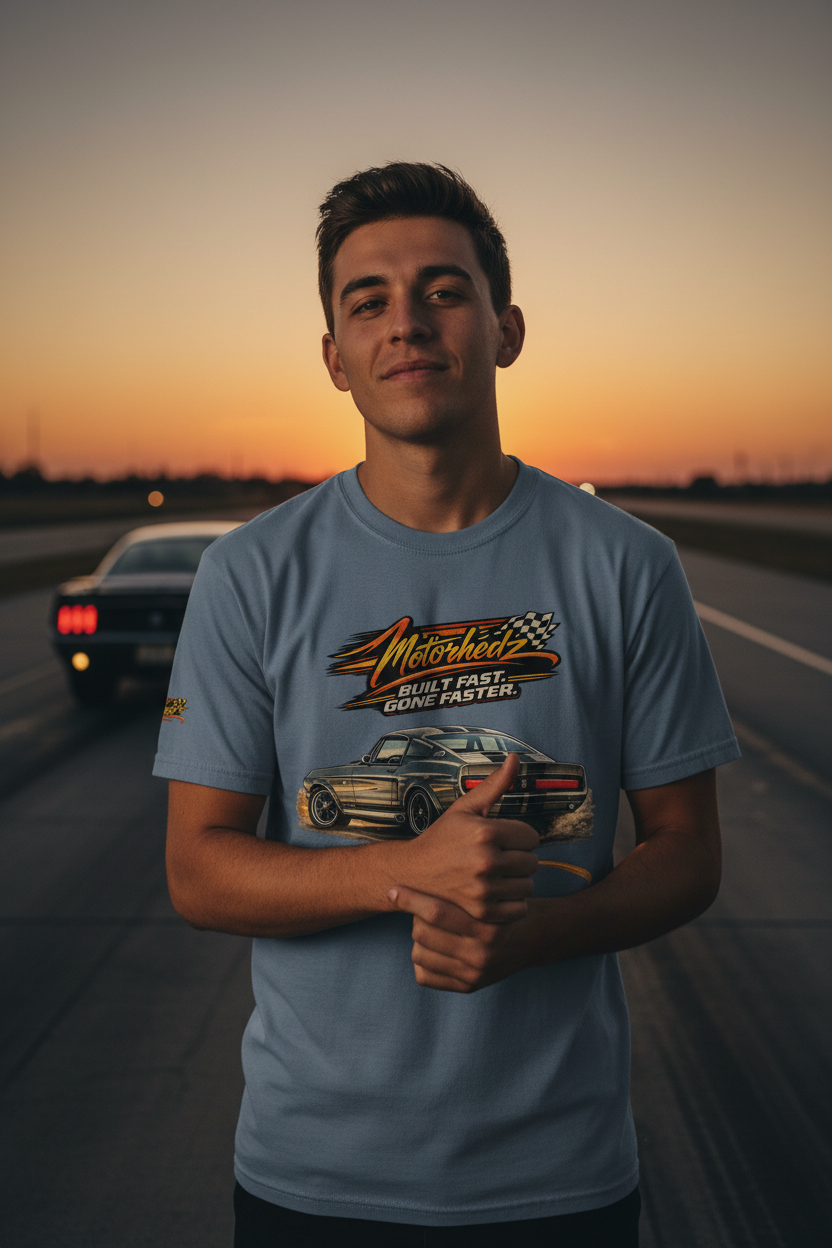 Built Fast Gone Faster Blue Jean Male
