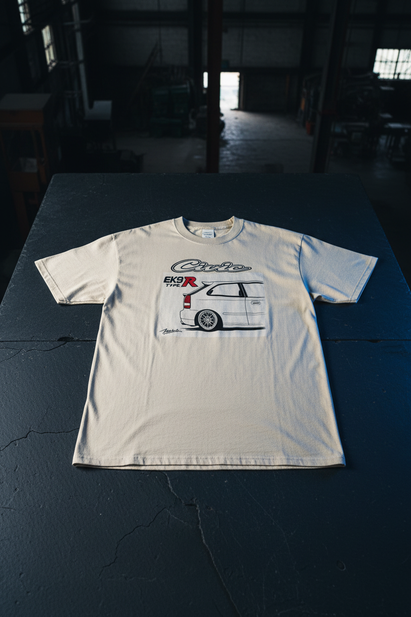 Civic EK9 Tee Faded Bone