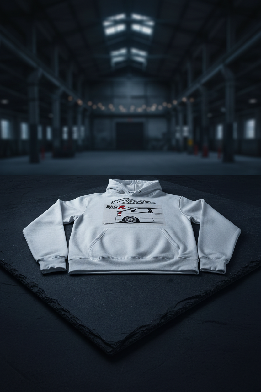 Civic EK9 White Hoodie - Dark Slate