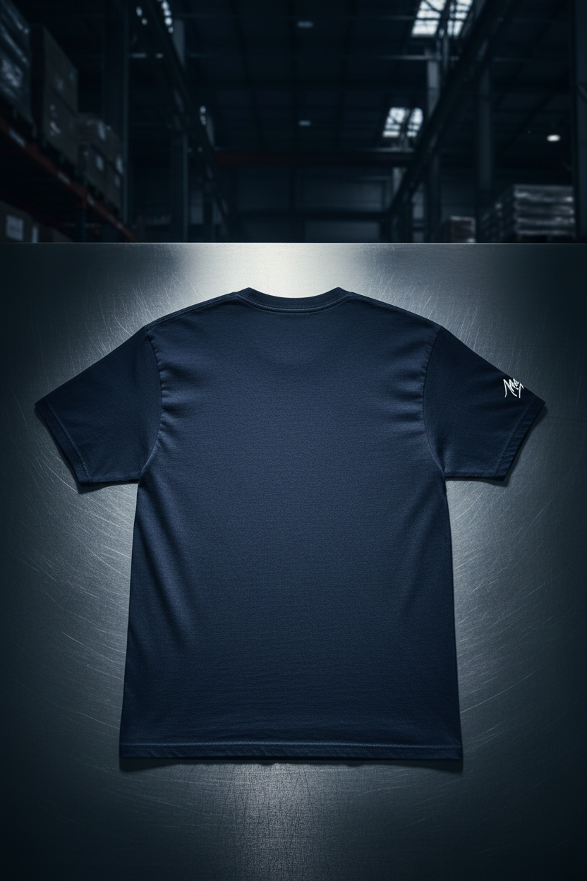 EVO VIII Navy Tee - Back Stainless Steel
