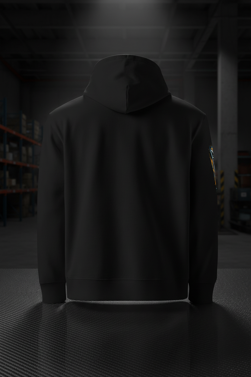 R34 Black Hoodie - Back Carbon Fibre