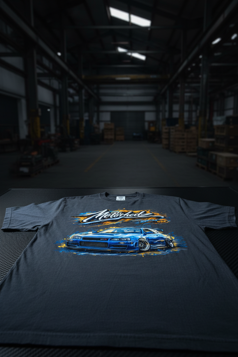 R34 Graffiti Graphite Tee - Carbon Fibre