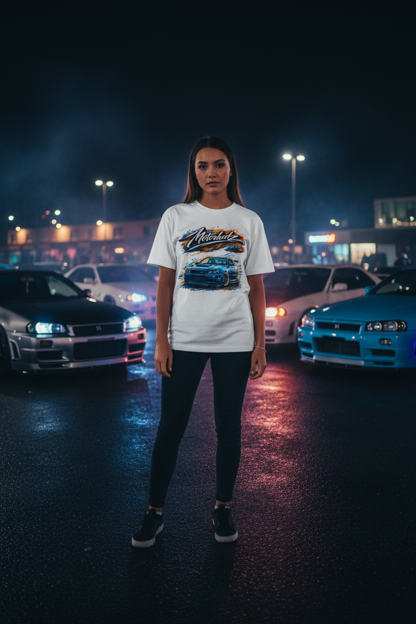 R34 Graffiti White Female Lifestyle
