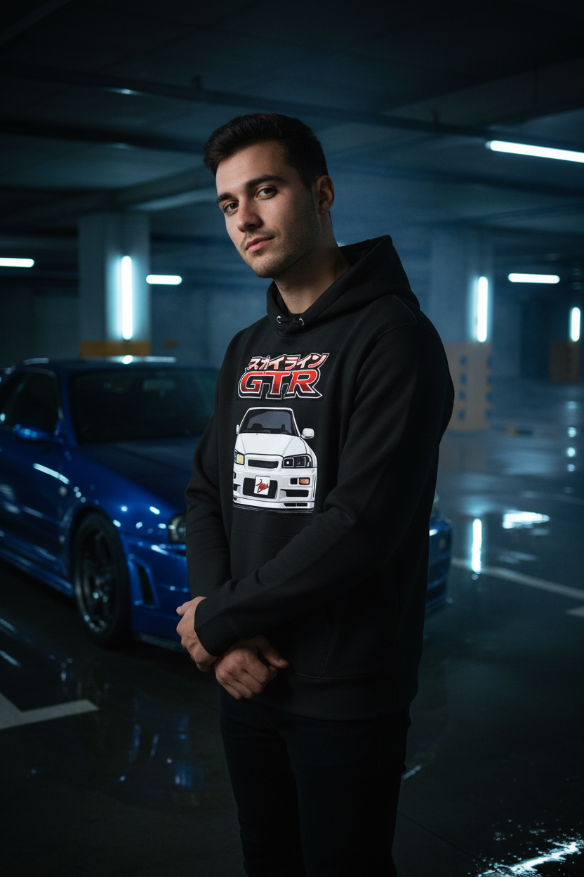 R34 GTR Black Male Lifestyle