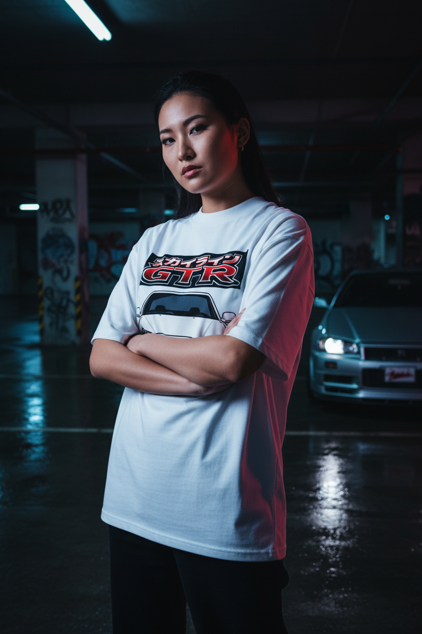 R34 GTR White Tee Female