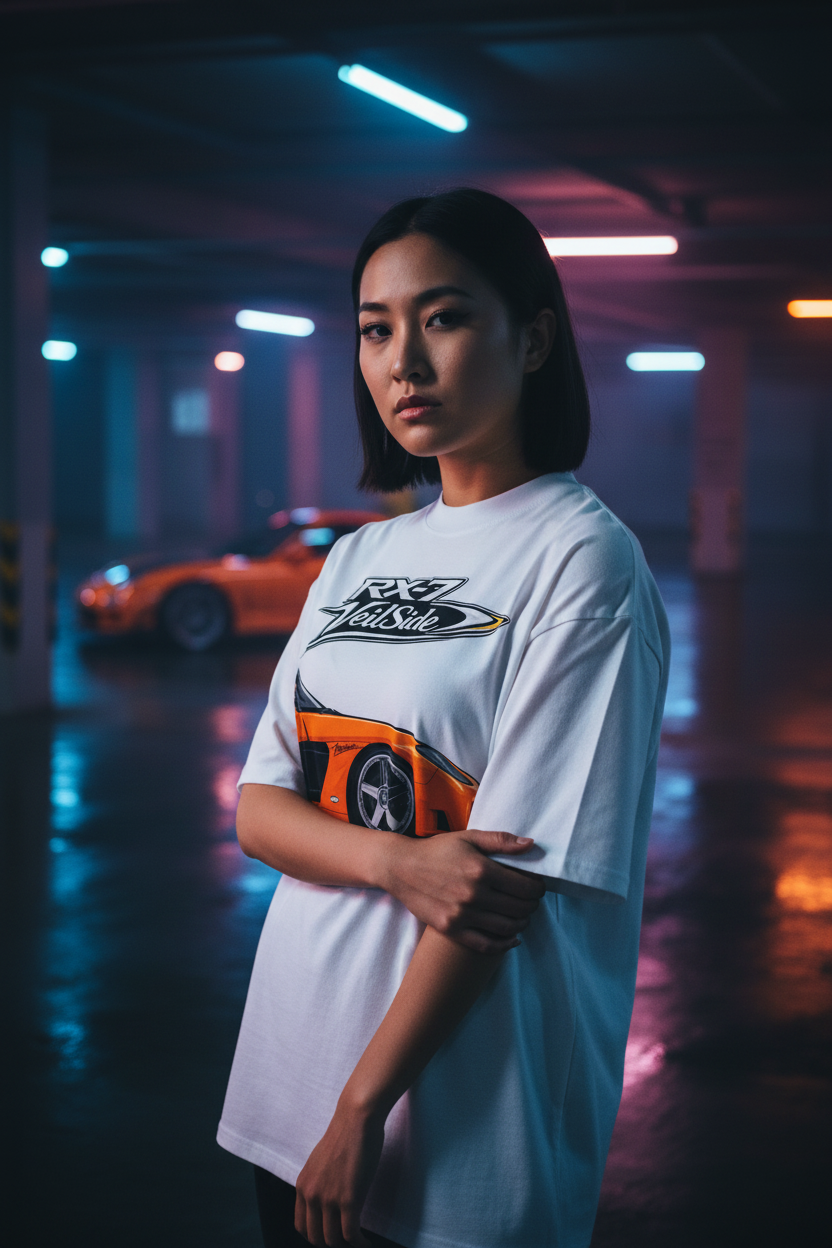 RX-7 VeilSide Tee Female Lifestyle
