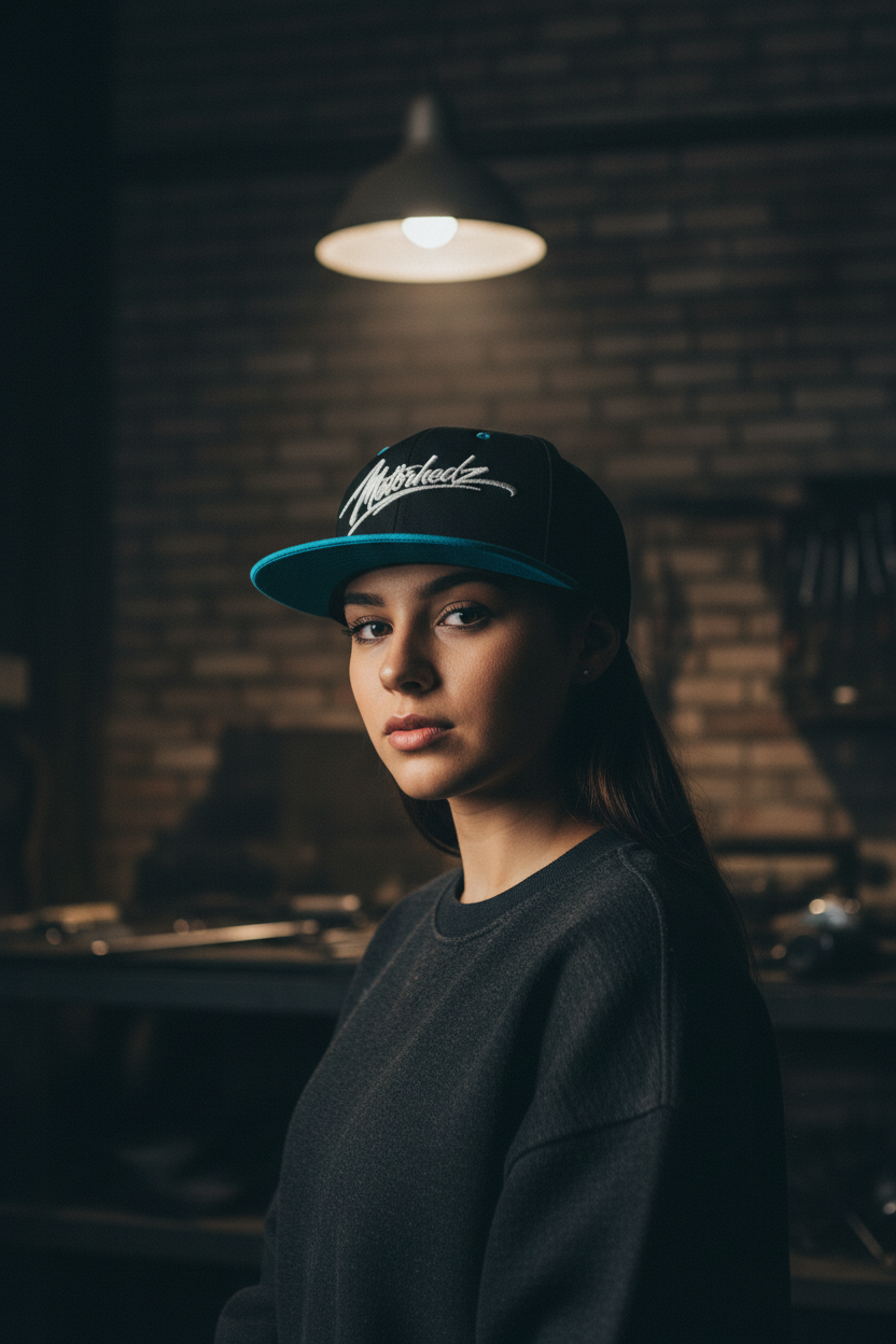 Snapback Black Teal Female